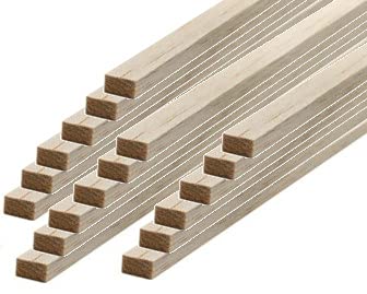 POPESQ® 18 Stk. x Holzleiste Vierkant 0.3m (300mm) 2mm x 4mm Balsa #A3877 von POPESQ