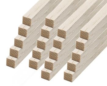 POPESQ® 20 Stk. x Holzleiste Vierkant 0.5m (500mm) 3mm x 3mm Balsa #A3864 von POPESQ