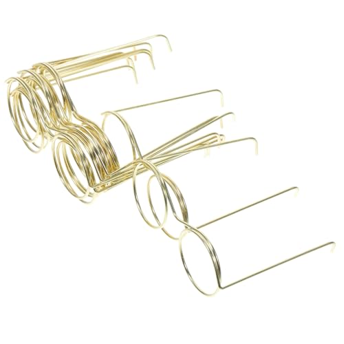 POPETPOP 10st Puppenbrille Mini-Sonnenbrille Zum Basteln Zubehör Für Puppenkostüme Puppen-Cosplay-Brille Minibrille Für Puppe Brillen Mit Klaren Gläsern Mini-Brille Kreisbrille Stahl Golden von POPETPOP