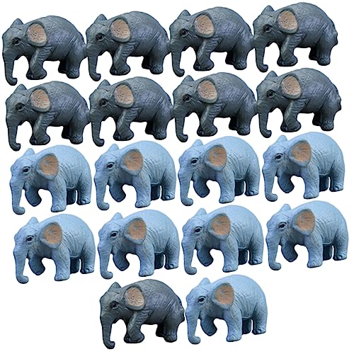 POPETPOP 18 Stk Cartoon-Simulation Kleiner Elefant Mini-Tier-miniaturfiguren Elefantenfiguren Sammlerstücke Kleine Spielzeuge Mini-tierfiguren Tiere Aus Glas Blau Kind Spielzeugset Fee PVC von POPETPOP