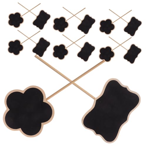 POPETPOP 20st Sukkulenten-dekoration Tafeletiketten Gartenpflanzenmarker Zeichen Kreidetafel-schild Mini-tafel-staffelei-schilder Pflanzenetiketten Tafelmarker Gartenmarkierung Black Holz von POPETPOP