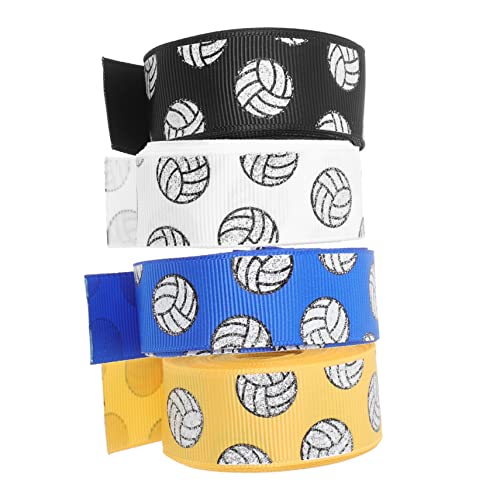 POPETPOP 4 Rollen Volleyballband Ornamentband Stoffband Volleyball-Druckband feenhafte Partydekorationen band basteln Volleyball-Banddekoration Multifunktionsband Geschenkband Polyester von POPETPOP