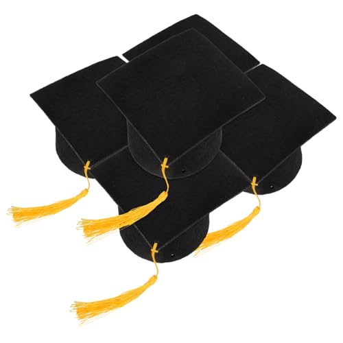POPETPOP 5 Stück Abschlusshut Aus Filzstoff Abschlussdekoration Kleine Abschlusskappen Topper Abschlusskappen Mini Partyhüte Für Schulabschlussfeiern Abschlussparty Zubehör Schwarz POPETPOP 5 Stück Abschlusshut Aus Filzstoff Abschlussdekoration Kleine Abschlusskappen Topper Abschlusskappen Mini Partyhüte Für Schulabschlussfeiern Abschlussparty Zubehör Schwarz von POPETPOP