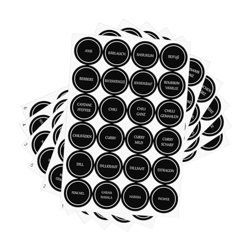 POPETPOP 6 Blätter Geschmacksaufkleber Etiketten für Gewürze Etiketten für Küchenvorräte minimalistische Etiketten für Gewürzdosen Etikett für Einmachgläser Black POPETPOP 6 Blätter Geschmacksaufkleber Etiketten für Gewürze Etiketten für Küchenvorräte minimalistische Etiketten für Gewürzdosen Etikett für Einmachgläser Black von POPETPOP