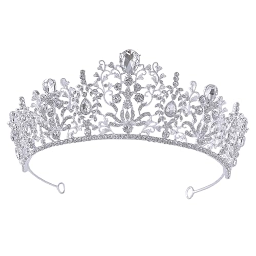 POPETPOP Kopfschmuck Tiara Krone mit Strasssteinen Leichter Haarreif für Accessoires für Hochzeiten Partys und Fotoshootings Silberne Krone für Prinzessinnen Look POPETPOP Kopfschmuck Tiara Krone mit Strasssteinen Leichter Haarreif für Accessoires für Hochzeiten Partys und Fotoshootings Silberne Krone für Prinzessinnen Look von POPETPOP