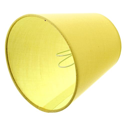 POPETPOP Lampenschirm Aus Stoff Lampenschirm Aus Rattan Kleiner Clip-lampenschirm Abdeckung Gelbe Lampenschirme Weißer Lampenschirm Gelber Heller Schatten Pendelleuchten Yellow Eisen von POPETPOP