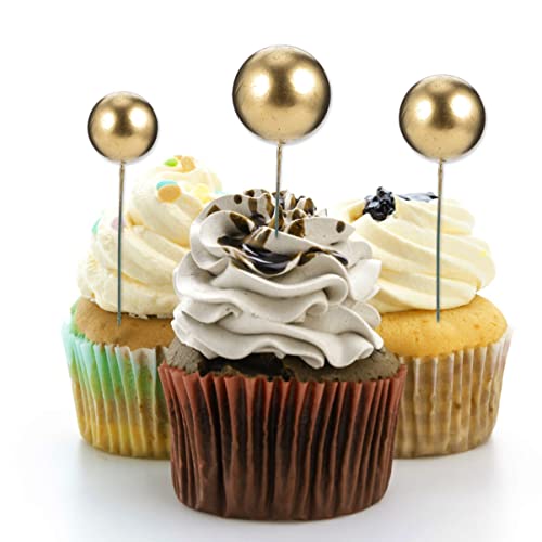 POPETPOP Zum Geburtstag-Kuchenaufsatz – 30 Stück Goldener Kugel-Kuchenaufsatz Personalisierter Kuchenaufsatz Aus Kunststoff Kuchenaufsätze In Verschiedenen Größen Vielseitige von POPETPOP