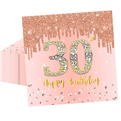 20 Stück Roségold Papier Party Servietten Tischdeko 30. Geburtstagsdeko Servietten Hochwertige Papierservietten für Frauen Geburtstag Party Deko Partyzubehör zum Thema Roségold von POPOYU