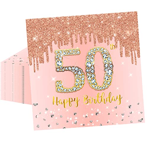 20 Stück Roségold Papier Party Servietten Tischdeko 50. Geburtstagsdeko Servietten Hochwertige Papierservietten für Frauen Geburtstag Party Deko Partyzubehör zum Thema Roségold von POPOYU