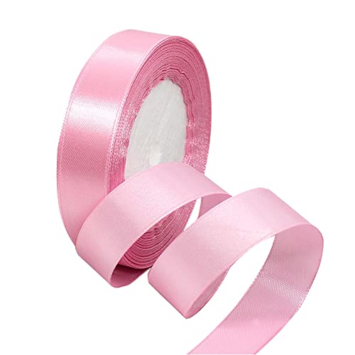 22 m Baby Pink Ribbon Satin Ribbon, Macaron Pink Polyester Double Sided 20mm Ribbon,Balloon Ribbon Fabric Ribbon Christmas Ribbon for Gift Wrapping Hair Bows Cake Craft Wedding Xmas Decoration von POPOYU