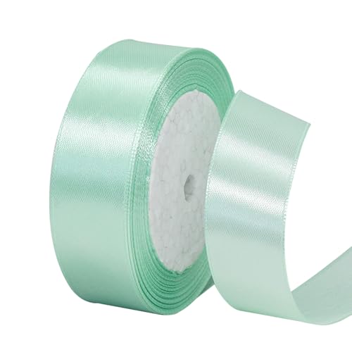 23 Meter Satinband Smaragd 25mm Satinband Bänder, Breit Schleifenband Dekoband Stoffband Geschenkband Hochzeitsdeko Schleife für Geschenkverpackung,Kunsthandwerk,Haarschleifen,Blumenstrauß,Dekoration von POPOYU