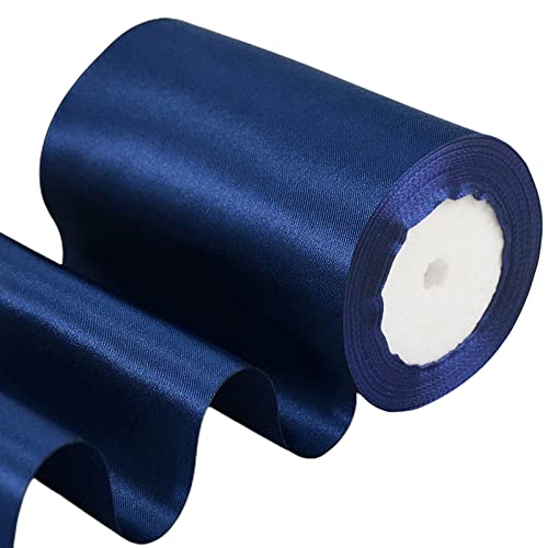 23 m Geschenkband Blau Band Breit, 10cm Große Stoffband Schleife Breites Satinband Schleifenband Glitzer Geschenkschleife XXL für Verpacken von Geschenken Weihnachten Hochzeit Dekorieren Auto von POPOYU