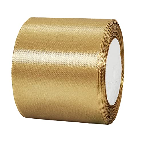 23 m Geschenkband Champagner Gold Band Breit, 8cm Große Stoffband Schleife Breit Satinband Schleifenband Glitzer Geschenkschleife XXL für Verpacken von Geschenken Weihnachten Hochzeit Dekorieren Auto von POPOYU