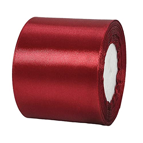 23 m Geschenkband Dunkelrot Band Breit, 8cm Große Stoffband Schleife Breites Satinband Schleifenband Glitzer Geschenkschleife XXL für Verpacken von Geschenken Weihnachten Hochzeit Dekorieren Auto von POPOYU