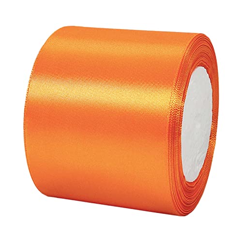 23 m Geschenkband Orange Band Breit, 8cm Große Stoffband Schleife Breites Satinband Schleifenband Glitzer Geschenkschleife XXL für Verpacken von Geschenken Weihnachten Hochzeit Dekorieren Auto von POPOYU