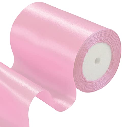 23 m Geschenkband Rosa Band Breit, 10cm Große Stoffband Schleife Breites Satinband Schleifenband Glitzer Geschenkschleife XXL für Verpacken von Geschenken Weihnachten Hochzeit Dekorieren Auto von POPOYU