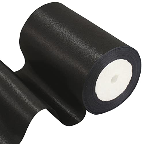 23 m Geschenkband Schwarz Band Breit, 10cm Große Stoffband Schleife Breites Satinband Schleifenband Glitzer Geschenkschleife XXL für Verpacken von Geschenken Weihnachten Hochzeit Dekorieren Auto von POPOYU