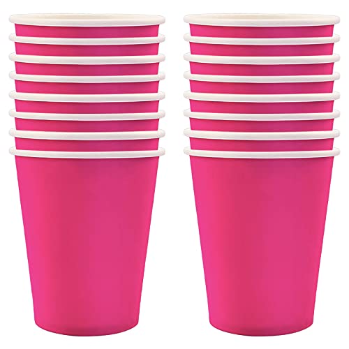 250ml Rosa Rosa Papier Partybecher,16 St Rosa Rosa Pappbecher,Trinkbecher Hochzeit Einwegbecher Disposable Cups für Hochzeit,Kinder DIY,Partybedarf,Tee,Heißen und Kalten Getränken Einwegkaffee Becher von POPOYU