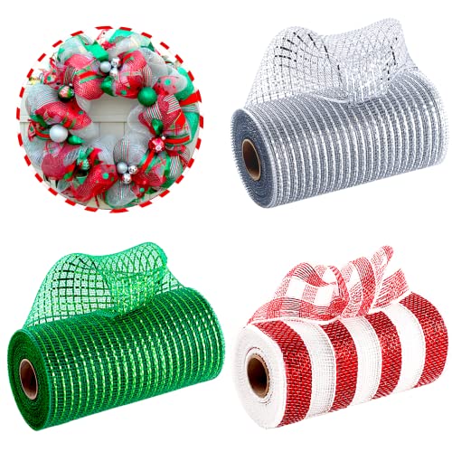 3 Rollen Deco Poly Mesh Ribbon 15cm x 9m Thanksgiving Herbstdekorationen Metallfolie Set für Ostern Hochzeit Geburtstag Kränze Swags Geschenkverpackung und Partydekoration von POPOYU