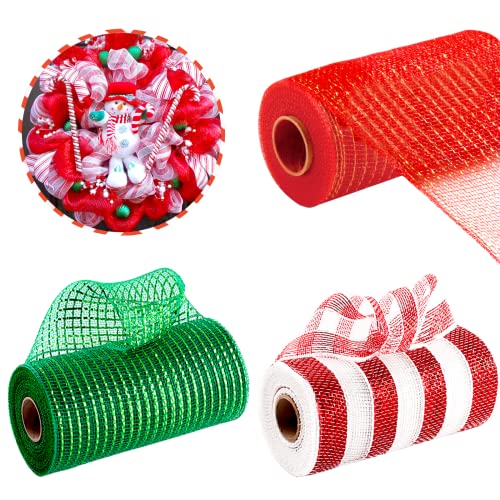 3 Rollen Deco Poly Mesh Ribbon 15cm x 9m Thanksgiving Herbstdekorationen Metallfolie Set für Ostern Hochzeit Geburtstag Kränze Swags Geschenkverpackung und Partydekoration von POPOYU