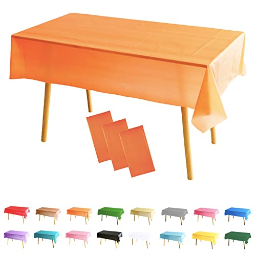 3 Stück Tischdecke Rechteckig Orange Halloween Party Tischdecke,137 * 274cm Tischdecke Papierrolle Einweg Tischdecke aus Kunststoff,wasserdichte Ölbeständig Tischdecken für Party,Picknick,Geburtstags von POPOYU