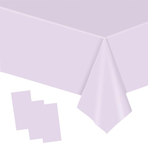 3P Tischdecke Helles Lila Einweg,137*274cm Papiertischdecke Helles Lila Tischtuch Tischdecke Papier,Wasserdichte Tischdecke Helles Lila Tischdecken für Party,Picknick,Geburtstags,Hochzeit,Weihnachten von POPOYU