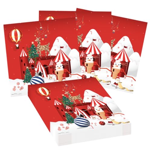 POPOYU 40 Stück Servietten Weihnachten Tischdeko Rote,Weihnachtsservietten Papier Groß 33x33 Christmas Napkins Weihnachten Papierservietten für Weihnachten Christmas Indoor Party Tischdeko von POPOYU