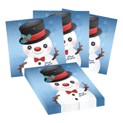 POPOYU 40 Stück Servietten Weihnachten Tischdeko Rote,Weihnachtsservietten Papier Groß 33x33 Christmas Napkins Weihnachten Papierservietten für Weihnachten Christmas Indoor Party Tischdeko von POPOYU