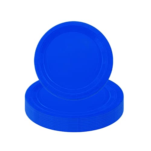 Blau Pappteller,16 Stück Einwegteller Blau,18CM Rund Teller Einmalteller Einweg Geschirr,7inch Partyteller Einmalgeschirr Tisch Dekorationen Partygeschirr für Hochzeit Garten Geburtstag Party von POPOYU