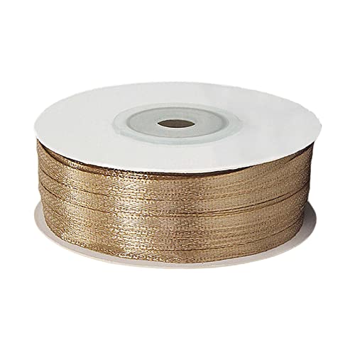 Champagner-Goldband, 3 mm Polyester, Satinband, 91 m für Geschenkverpackungen, Basteln, Geschenkverpackungen, Luftballons, Schleifen, Hochzeitsdekorationen Champagner-Goldband, 3 mm Polyester, Satinband, 91 m für Geschenkverpackungen, Basteln, Geschenkverpackungen, Luftballons, Schleifen, Hochzeitsdekorationen von POPOYU