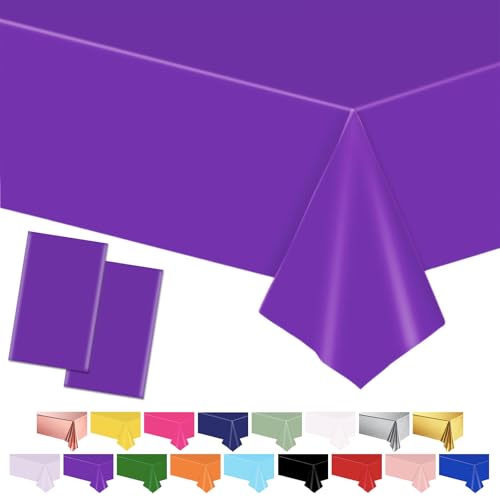 Deep Purple Table Cloth Tablecovers,137 * 274cm Plastic Waterproof Table Covers Party Tischdekorationen für Kinder Picknick Geburtstag, Graduierung Hochzeit Party Supplies von POPOYU