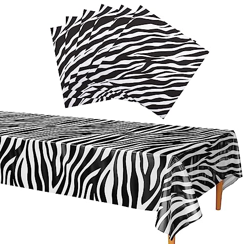 Geburtstagsparty-Zubehör 21 Stück Dschungel-Safari-Tieren Motto Partygeschirr Set Zebra-Druck Servietten und Tischdecke für Dschungel-Safari-Tieren Kindergeburtstag Party von POPOYU