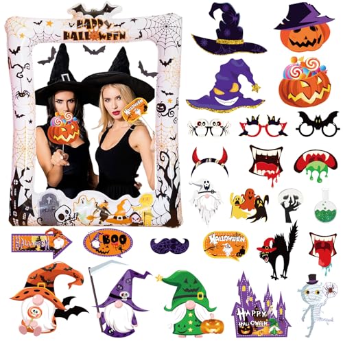 Halloween Foto Requisiten und Halloween Aufblasbare Fotorahmen,Halloween Neuheit Selfie Photo Frame,Foto Requisiten Halloween Party DIY Fotoaccessoires für Halloweenfeiern Dekoration von POPOYU