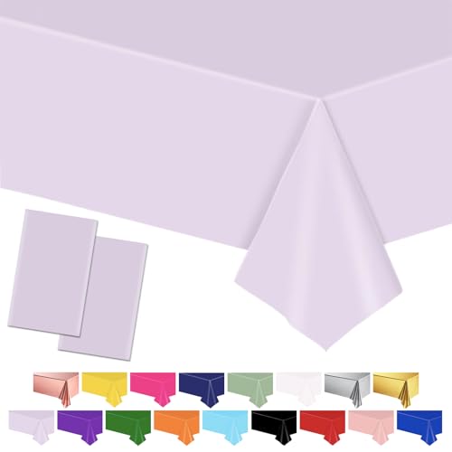 Light Purple Tischtuch Tischdecken, 137 * 274cm Kunststoff wasserdicht Tischabdeckungen Party Tischdekorationen für Kinder Picknick Geburtstag, Graduierung Hochzeit Party Supplies von POPOYU