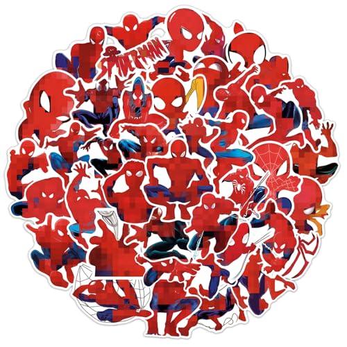 POPOYU 100 Stück Spider-Man Aufkleber Classic Wasserfeste Vinyl Sticker für Laptop, Telefon, Wasserflasche, Skateboard, Koffer, Gitarre, Pad, Scrapbook Aufkleber für Kinder Gastgeschenke Mitgebsel von POPOYU