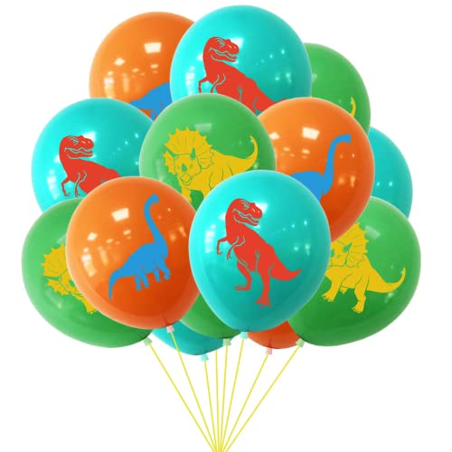 POPOYU 15 Stück Dino Geburtstagsdeko,12 Zoll Jurassic World Dino Kindergeburtstag Party Ballons Dinosaurier Luftballon Grün Dino Latexballons für Dinosaurier Jurassic World Geburtstag Party Dekoration von POPOYU