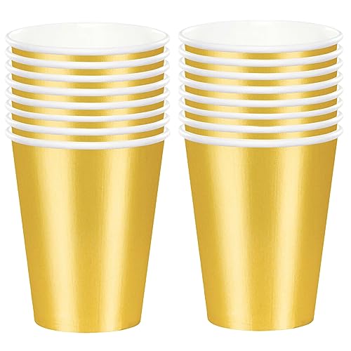 POPOYU 250ml Gold Papier Partybecher,16 Stück Gold Pappbecher,Trinkbecher Hochzeit Einwegbecher Disposable Cups für Hochzeit,Kinder DIY,Partybedarf,Tee,Heißen und Kalten Getränken Einwegkaffee Becher POPOYU 250ml Gold Papier Partybecher,16 Stück Gold Pappbecher,Trinkbecher Hochzeit Einwegbecher Disposable Cups für Hochzeit,Kinder DIY,Partybedarf,Tee,Heißen und Kalten Getränken Einwegkaffee Becher von POPOYU
