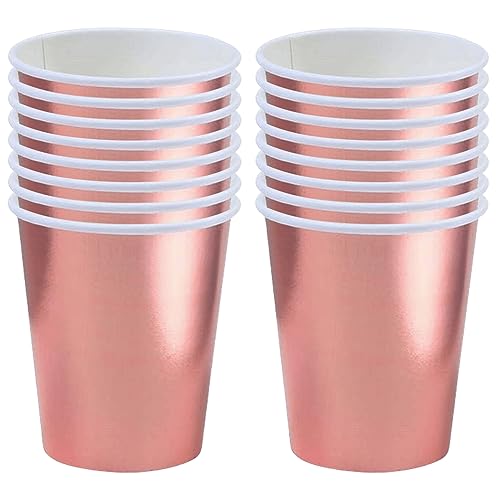 POPOYU 250ml Roségold Papier Partybecher,16 Stück Roségold Pappbecher,Trinkbecher Hochzeit Einwegbecher Disposable Cups für Hochzeit,Kinder DIY,Partybedarf,Tee,Heißen und Kalten Getränken Einwegkaffee POPOYU 250ml Roségold Papier Partybecher,16 Stück Roségold Pappbecher,Trinkbecher Hochzeit Einwegbecher Disposable Cups für Hochzeit,Kinder DIY,Partybedarf,Tee,Heißen und Kalten Getränken Einwegkaffee von POPOYU