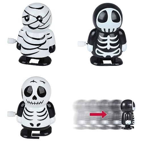 POPOYU 3 Stück Halloween Aufziehspielzeug für Kinder,Halloween Wind Up Spielzeug Mitgebsel Halloween Kinder,Uhrwerk Lauf Spring Spielzeug für Halloween Deko Party Mitgebsel Geschenk Goody Bag von POPOYU