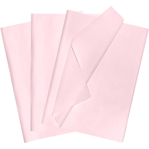 POPOYU 60 Blatt Seidenpapier Geschenkpapier Rosa,35x50cm Seidenpapier Verpackungsmaterial Papier Tissue Paper Packseide für Weihnachten GeburtstagHandwerk Geschenkverpackung Füller DIY Basteln von POPOYU