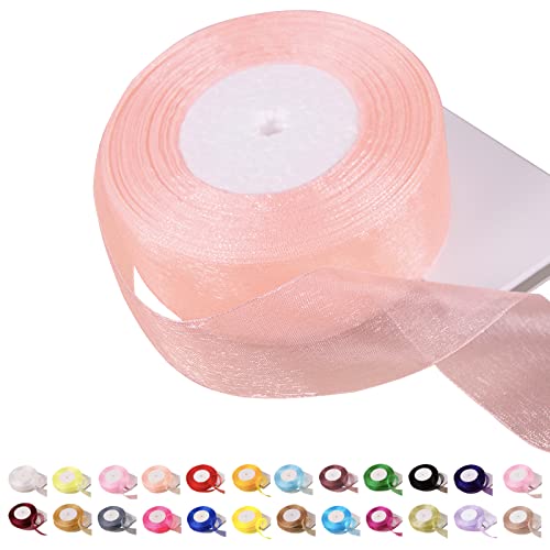 POPOYU Chiffonband Organza-Band,40mmx45m Organzaband Silberbraun Schleifenband Hochzeit Geschenkband Hochzeit Tüllband Transparent Satinband Silberbraun für Weihnachten Hochzeit Taufe Geburtstag von POPOYU