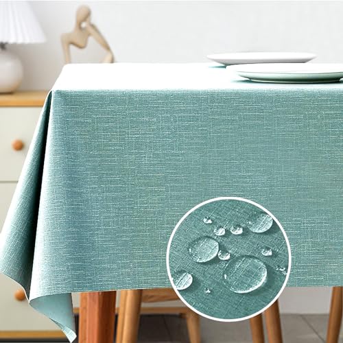 POPOYU Tischdecke Outdoor Wetterfest,140x180 Gartentischdecke Wachstischdecke Wachstuchtischdecke Meterware,Plastiktischdecke Abwischbare Wipeable Table Cloth für Wohnzimmer Garten Outdoor Balkon von POPOYU