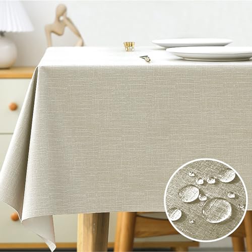 POPOYU Tischdecke Outdoor Wetterfest,140x220 Gartentischdecke Wachstischdecke Wachstuchtischdecke Meterware,Plastiktischdecke Abwischbare Wipeable Table Cloth für Wohnzimmer Garten Outdoor Balkon von POPOYU