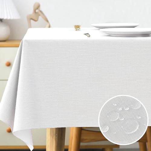 POPOYU Tischdecke Outdoor Wetterfest,140x220 Gartentischdecke Wachstischdecke Wachstuchtischdecke Meterware,Plastiktischdecke Abwischbare Wipeable Table Cloth für Wohnzimmer Garten Outdoor Balkon von POPOYU