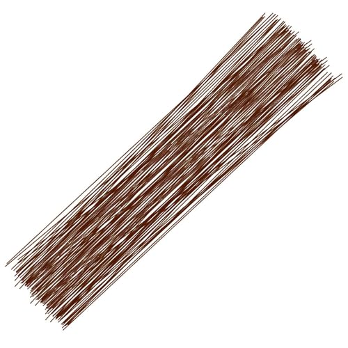 POPOYU 100 Stück Blumendraht, 1MM x 40M Basteldraht Gauge Draht Bindedraht Set Dünn Draht Wickeldraht Kaffee Flexibler Paddeldraht, Floristendraht, Weihnachtskränz Girlanden für Rosen Blumen Basteln von POPOYU