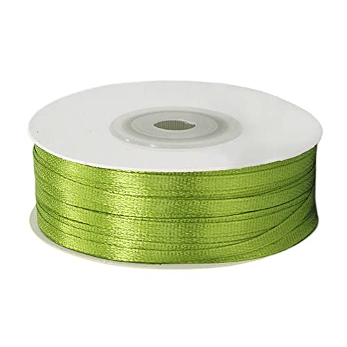 Satinband, 3 mm, Polyester, Olivgrün, 91 m für Geschenkverpackungen, Basteln, Geschenkverpackungen, Luftballons, Schleifen, Hochzeitsdekorationen von POPOYU