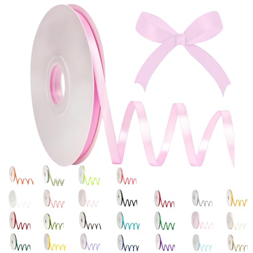 Satinband, 6 mm, Polyester, 91 m, für Geschenkverpackungen, Bastelarbeiten, Geschenkverpackungen, Luftballons, Schleifen, Hochzeitsdekorationen von POPOYU