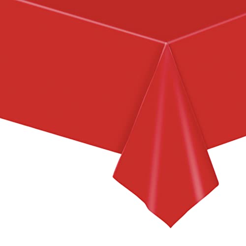 Tischdecke Rot Einweg Tischdecke Tischtuch Plastiktischdecke 137x274cm,Tischtuch Rechteckige Tischabdeckung Gartentischdecke Outdoor Table Cloth für Gastronomie,Feste,Party,Hochzeiten oder Haushalt von POPOYU