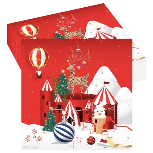 Weihnachtsservietten,Nussknacker-Zeltgewebe，Taschentuch-Dinner Weihnachts-Weihnachts-Cocktailservietten, weihnachtliche Papierservietten aus Seidenpapier von POPOYU