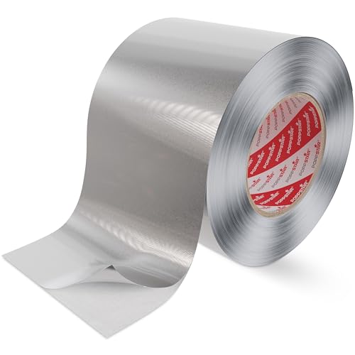 POPPSTAR Aluminium-Klebeband hitzebeständig (50m x 96 mm) Aluklebeband für Dämmung & als Dampfsperre für Spülmaschine, Arbeitsplatte, Dachrinne von POPPSTAR